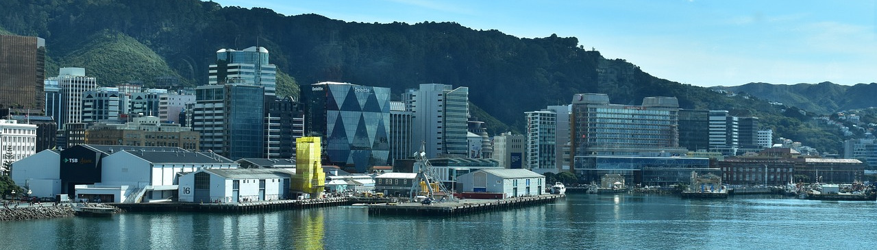 Wellington Häuser am Wasser